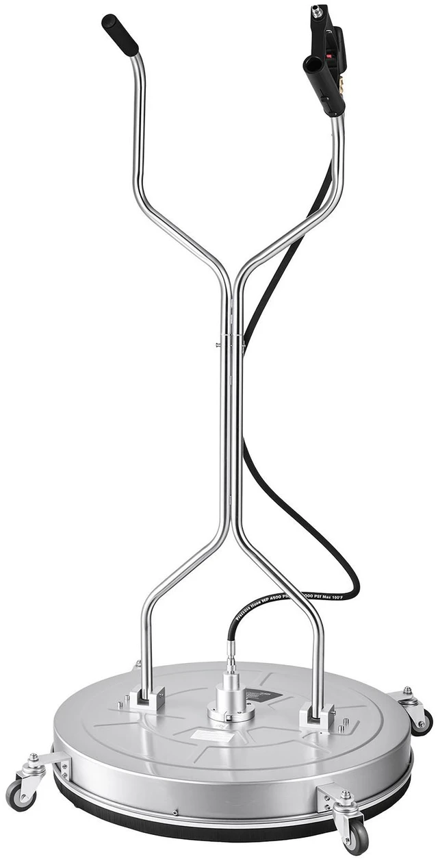 Main image of VEVOR 30 in Pressure Washer Surface Cleaner, Raised Handle, Stainless Steel, Power Washer Attachment with Wheels for Concrete, Patio, Sidewalk, Deck, Driveway, Floor, 4000 Max PSI, 3/8 Quick Connector
