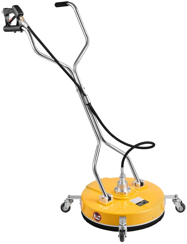 Main image of VEVOR 20 inch Pressure Washer Surface Cleaner, Raised Handle, ABS Yellow, Power Washer Attachment with Wheels for Concrete, Patio, Sidewalk, Deck, Driveway, Floor, 4000 Max PSI, 3/8 Quick Connector