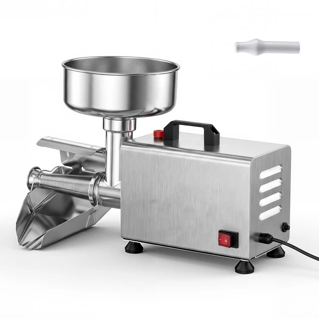 Main image of VEVOR Electric Tomato Strainer 250W Food Mill and Sauce Maker 200 lbs/H, Commercial Grade For Apple Sauce, Strawberry and Blueberry Jam, Stainless Steel Tomato Milling Press Machine, Large Hopper