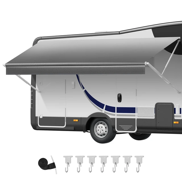 Alt view image 8 of 8 - VEVOR RV Awning Fabric Replacement, 15' (Fabric 14'2") 18 oz Heavy-Duty Weatherproof Vinyl Camper Awning Replacement, UPF50+ Protection Waterproof Outdoor Canopy for RV, Motorhome, Trailer, Gray Fade