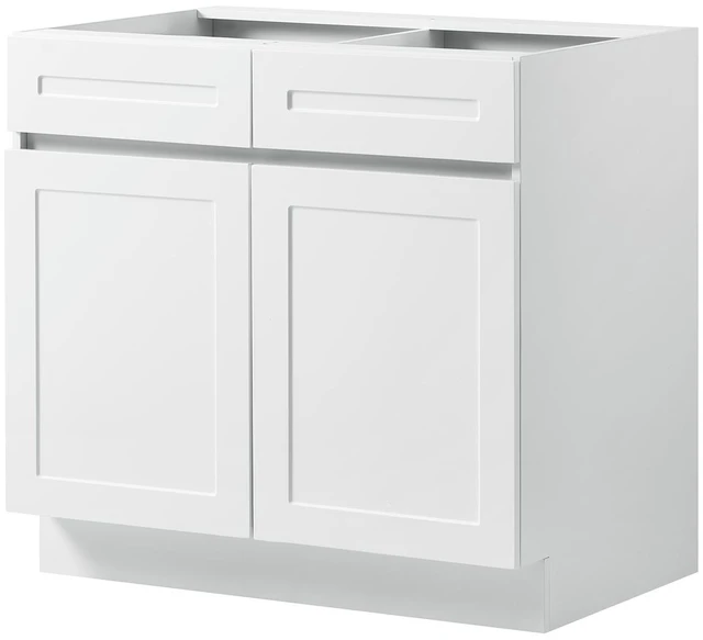 Main image of VEVOR White Shaker Base Cabinet Ready to Assemble, 36"W Unassembled Cabinet, 36" W x 24" D x 34.5" H, with 2 Doors, 2 Drawers, Adjustable Shelf, Soft-Close Hardware, for Home, Office, and Laundry Room