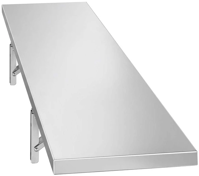 Main image of VEVOR Stainless Steel Shelf 12" x 48" Foldable Wall Mount Floating Shelf, Heavy-Duty Commercial Shelves with Brackets, 300LBS Capacity, Easy to Clean, Suitable for Restaurant, Home Kitchen, Garage