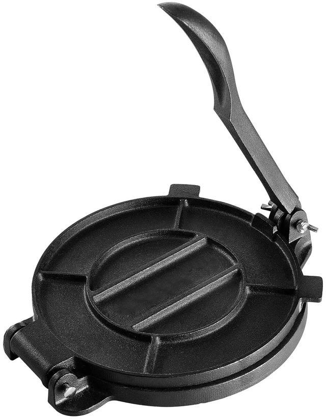 Main image of VEVOR Tortilla Press 12 In Cast Iron Roti Maker and Tortilladora Heavy Duty, Ideal for Homemade Flatbreads Kitchen, Restaurant, Bakery, Quesadilla Pataconera Press, with Handle, 50 Pcs Parchment Paper