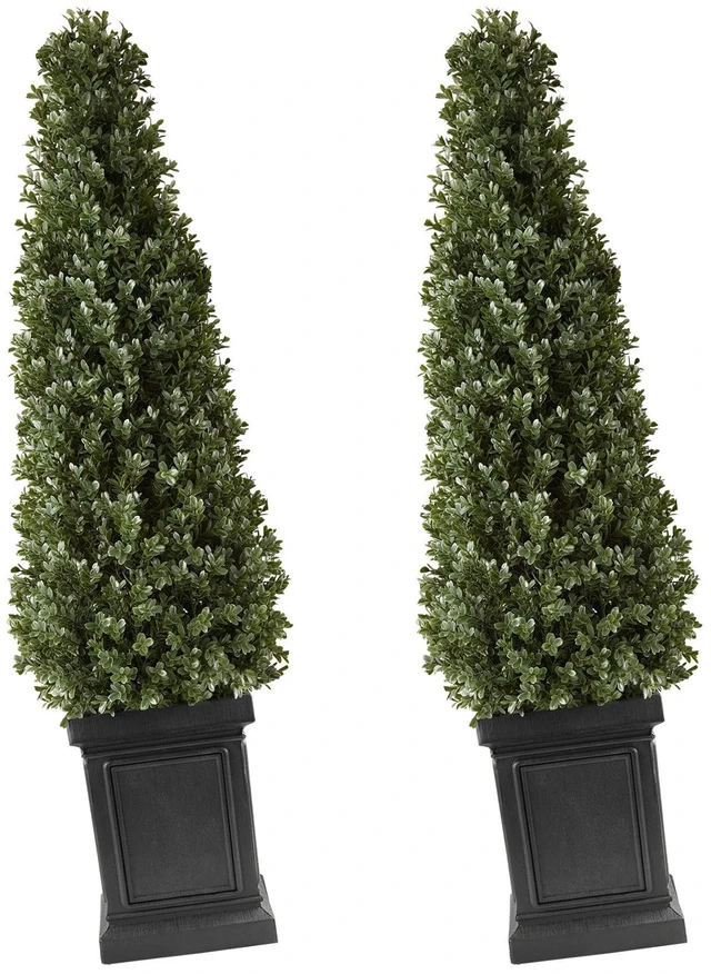 Main image of VEVOR Artificial Boxwood Topiary 3.3 Ft Set of 2 with Sturdy Pot Greenery, Premium PE Fake Trees, Year-Round Indoor & Outdoor Faux Green Plant for Front Door, Entryway, Porch, Balcony, Patio, Garden