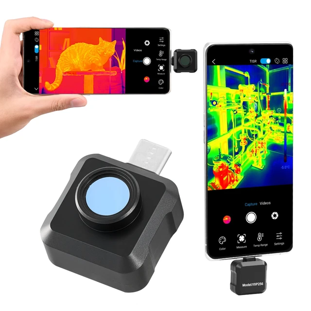 Alt view image 8 of 8 - VEVOR Thermal Imaging Camera for Android, 512 x 384 TISR Super Resolution, 25HZ Refresh Rate Infrared Thermal Imager for Smartphone Tablet, 256 x 192 IR Resolution, -4°F to 1022°F & 15 Color Palettes