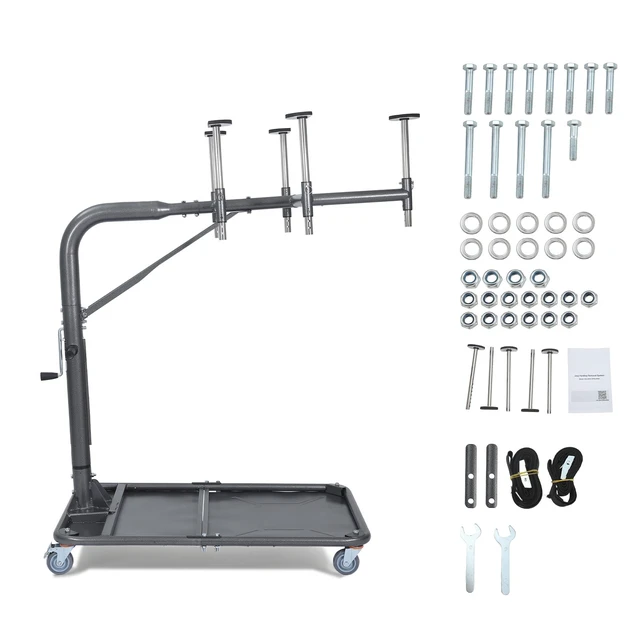 Alt view image 8 of 8 - VEVOR Hard Top Remover Lift, 220 lbs, Jeep Hardtop Removal and Storage System, Quick & Easy One-Person Operation, Adjustable Height, for Jeep Wrangler YJ, TJ, JK, JL, 4XE, Ford Bronco 4 Door & 6 Gen+