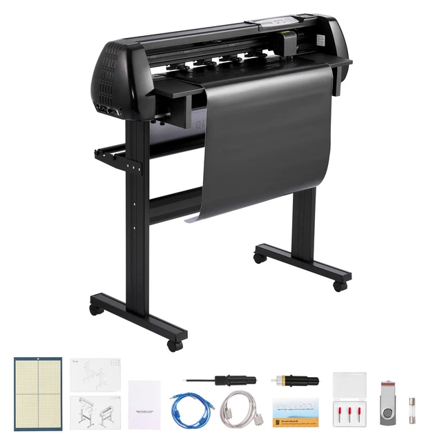 Alt view image 9 of 9 - VEVOR Vinyl Cutter Machine, 34 inch Max Feed Width, Dual Blades, Adjustable Force and Speed, LED Display, Vinyl Plotter Cutter Printer with Signmaster Software for Compatible with Windows and macOS