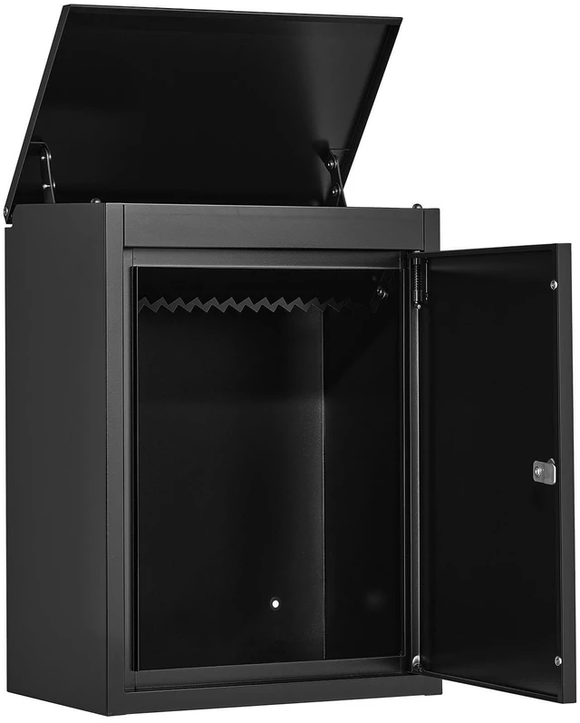 Main image of VEVOR Package Delivery Box for Outside 20.67 in Wall Mount Parcel Drop Box, for Porch, Curbside & House Storage, Lockable Anti-Theft Waterproof Weatherproof, Large Metal Mailbox for Outdoor, Black