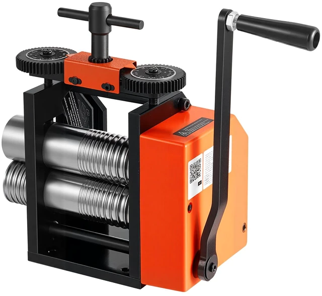 Main image of VEVOR Rolling Mill 3-in-1 Round Flat Half-Round Forming Roller Mill Machine, Manual Jewelry DIY Tool, 0.03-7 mm Adjustable Thickness, Stable & Even Rolling, for Ductile Metals, Gold, Silver, Copper