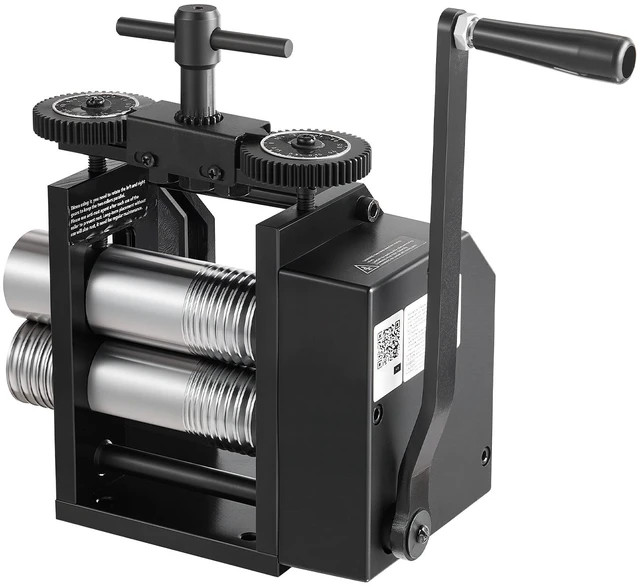 Main image of VEVOR Rolling Mill 4-in-1 Round Flat Square Half-Round Pressing Roller Mill, Manual Jewelry DIY Tool, 0.03-7 mm Adjustable Thickness, Stable & Even Rolling, for Ductile Metals, Gold, Silver, Copper