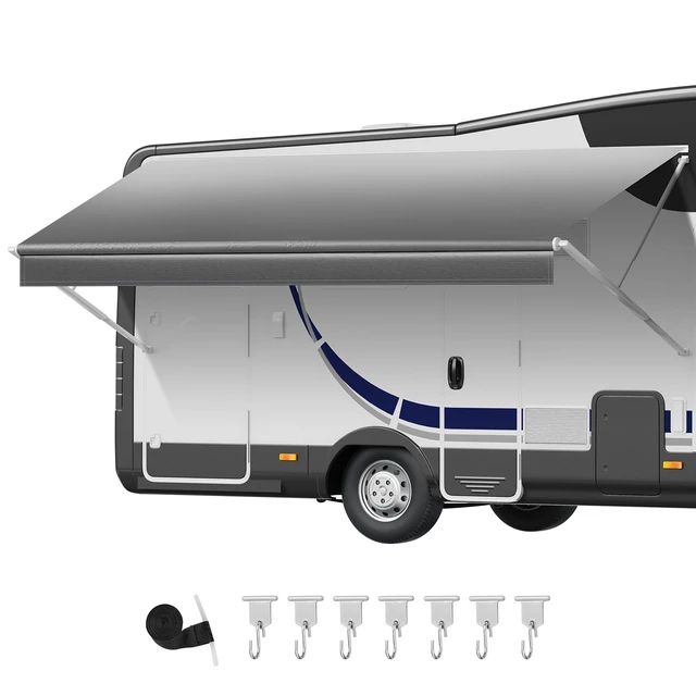 Alt view image 8 of 8 - VEVOR RV Awning Fabric Replacement, 17' (Fabric 16'2") 18 oz Heavy-Duty Weatherproof Vinyl Camper Awning Replacement, UPF50+ Protection Waterproof Outdoor Canopy for RV, Motorhome, Trailer, Gray Fade