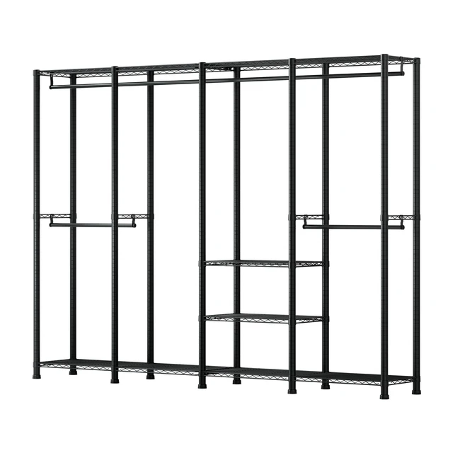 Alt view image 9 of 9 - VEVOR Clothing Garment Rack, Heavy Duty Closet Wardrobe, Adjustable Tiers Clothes Racks with Steel Frame, 1100 lbs Load Capacity Clothes Rack with 4 Hanging Rods for Bedroom, Clothing Store, Hallway