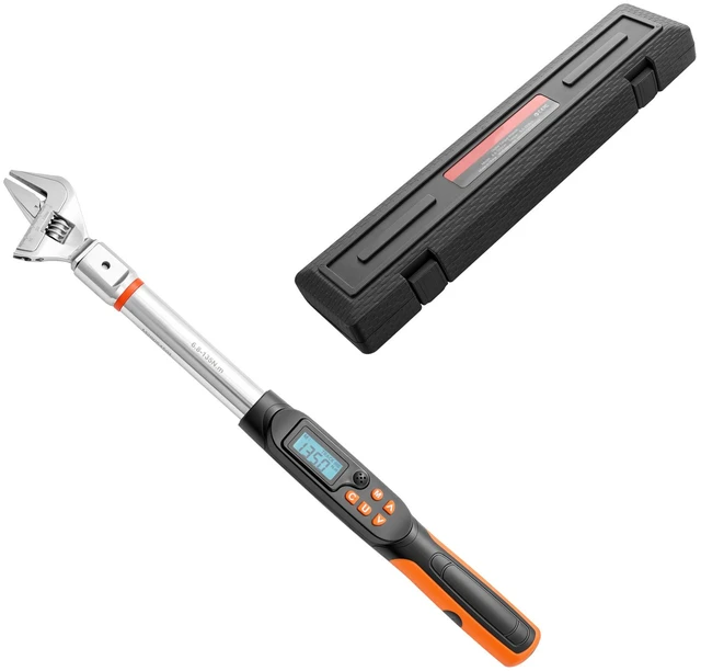 Main image of VEVOR Torque Wrench 0-1.5 in Adjustable Jaw Opening Digital Torque Wrench, Open-End Jaw, 4 Display Units, ±2% Accuracy, LCD Screen, with Buzzer and LED Indicator, for Pipe and Automotive Repair