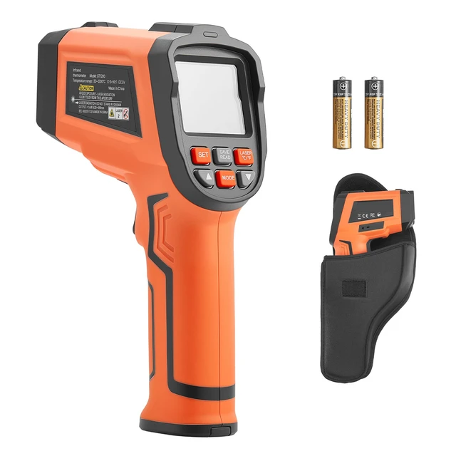 Alt view image 8 of 8 - VEVOR Infrared Thermometer, -22 to 2192 Dual-Mode IR Thermometer Gun with K-Type Thermocouple, Dual Laser Heat Temperature Gun Non-Contact for Cooking/Griddle/Engine/Industrial Use (Not for Human)