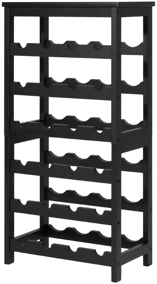 Alt view image 2 of 2 - Vevor 24 Bottle Detachable Wine Rack, 6-Tier Wine Bottle Holder, Freestanding Floor Display Wine Storage Shelves with Table Top, For Kitchen,Cellar,Bar,Dining Room,Living Room, Black