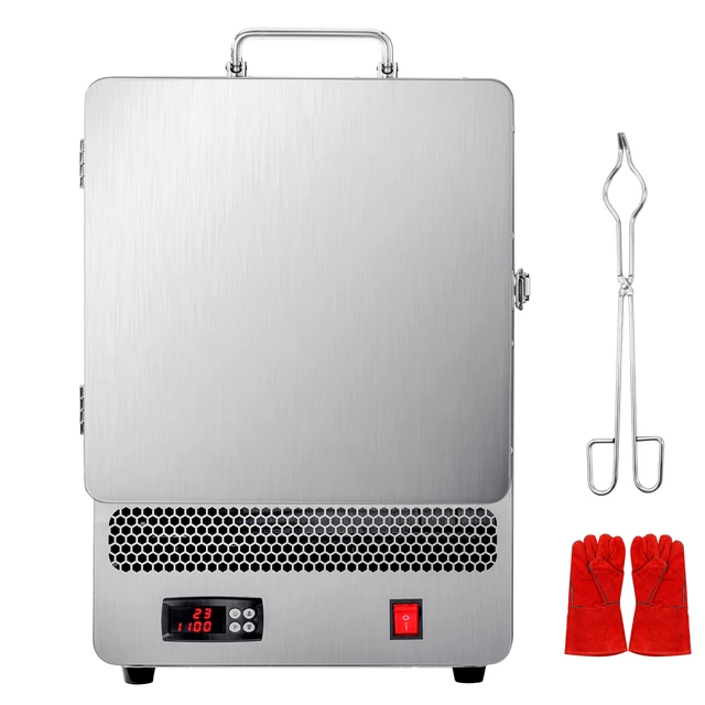 Alt view image 15 of 15 - Tabletop Kiln Melter, 1500W Electric Kiln, 2192 Max Temperature, Stainless Steel, Programmable Gold Melting Furnace for Wax Casting, Clay DIY, Metal Tempering, Glazing on Pottery, Silver