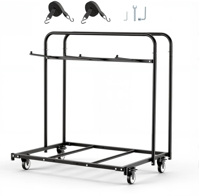 Main image of VEVOR Folding Table and Chair Rack Cart 400 lbs Holds 14 Chairs & 5 Tables, for Party Event Hotel Factory, Heavy-Duty Carbon Steel, Easy to Move, Storage Dolly, with Swivel Casters and Locking Wheels