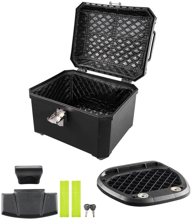 Main image of VEVOR Motorcycle Top Case 45L Universal Waterproof ABS Motorcycle Tail Case, Detachable Motorbike Top Box with Security Lock & Leather Liner for Luggage Storage
