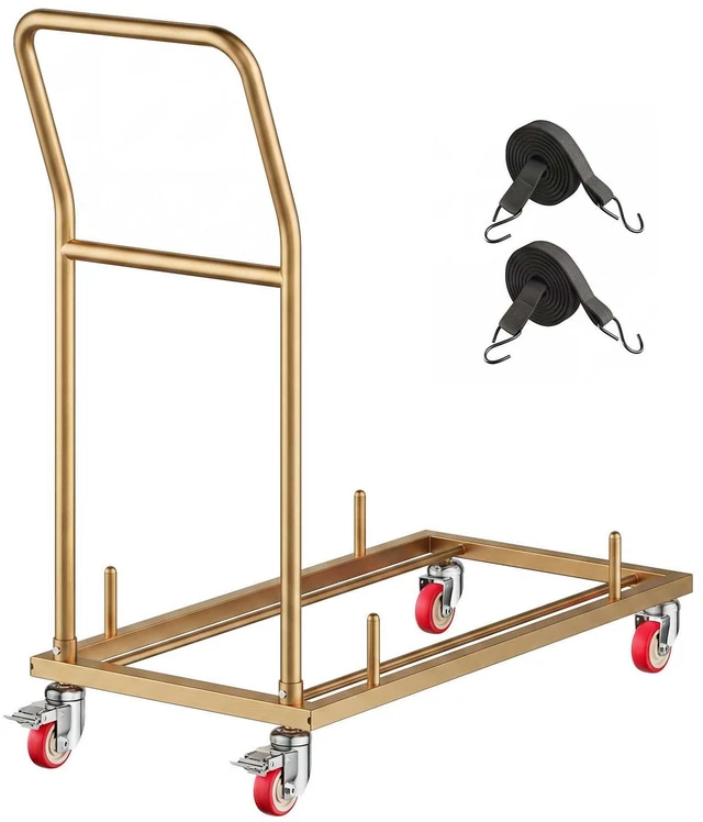 Main image of VEVOR Folding Chair Cart 300 lbs for 25 Chairs L-Shape Horizontal Placement, for Commercial & Home Kitchen, Heavy-Duty Carbon Steel, Easy to Move, Storage Dolly, with Locking Swivel Wheels & Handle