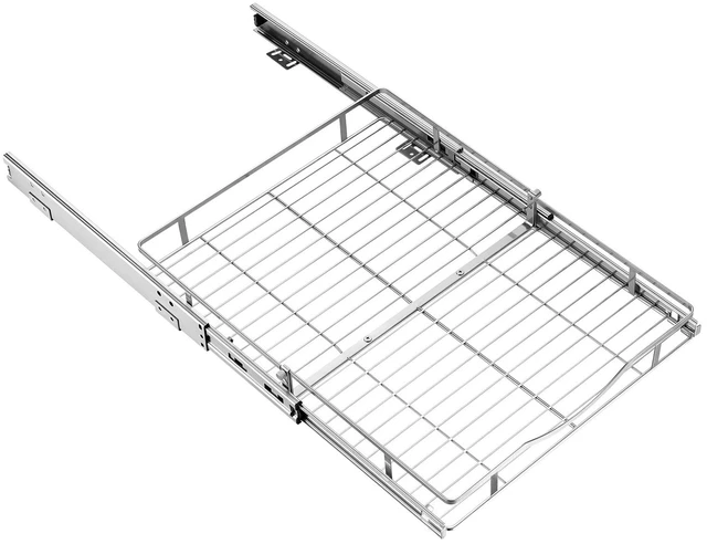 Main image of VEVOR Pull Out Cabinet Organizer 16.93"W x 21.06"D Steel Slide Out Drawers, for Kitchen Bathroom Pantry Home Organization, Chrome-Plated Finish, Heavy Duty Storage Sliding Shelves for Base Cabinets