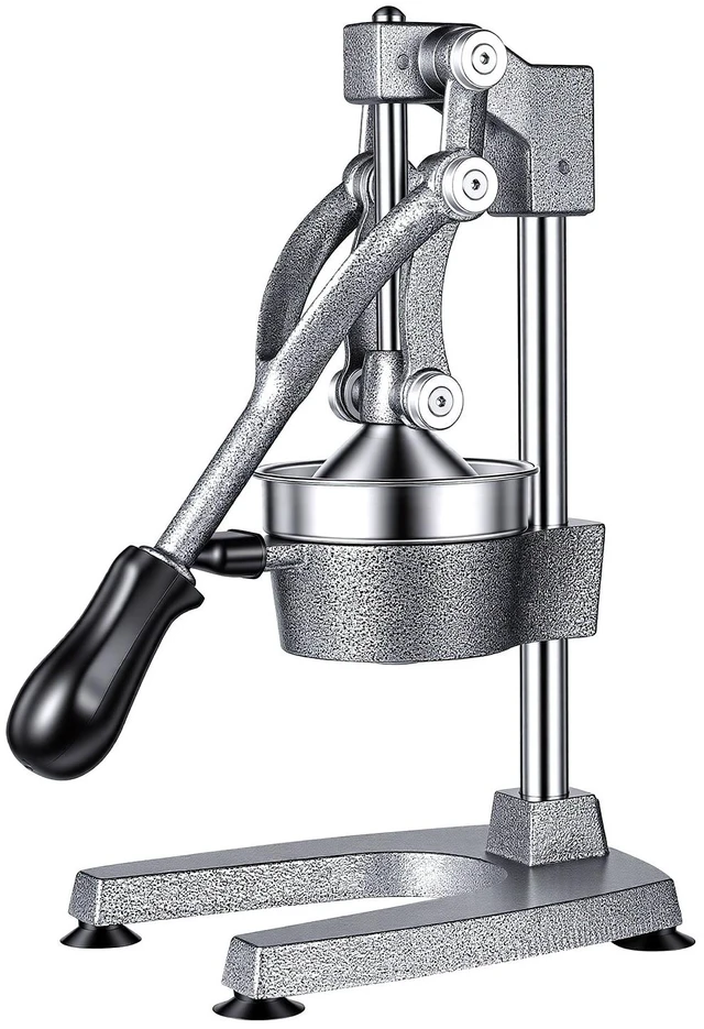 Main image of VEVOR Manual Citrus Juicer, 15" Tall Hand Press Orange Juicer, Manual Fresh Juice Extractor for Lemon Pomegranate Grapefruit, Heavy-Duty Cast Iron, Easy to Clean, Home & Commercial Use, Silver Gray