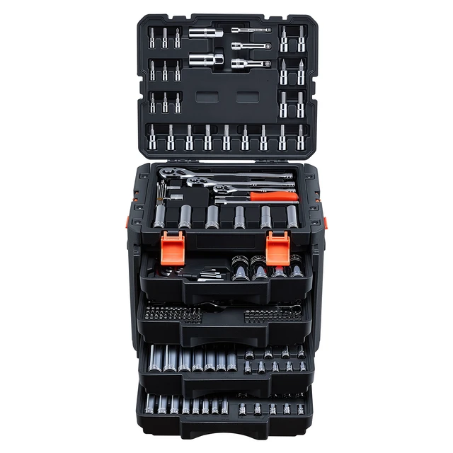 Alt view image 8 of 8 - VEVOR Mechanics Tool Set, 297-Piece Mechanic Tool Kit, 1/4 in, 3/8 in, and 1/2 in Drive, SAE and Metric Socket Set, Wrenches, Screwdriver Bits, Accessories, and Storage Case, for Automotive Repair