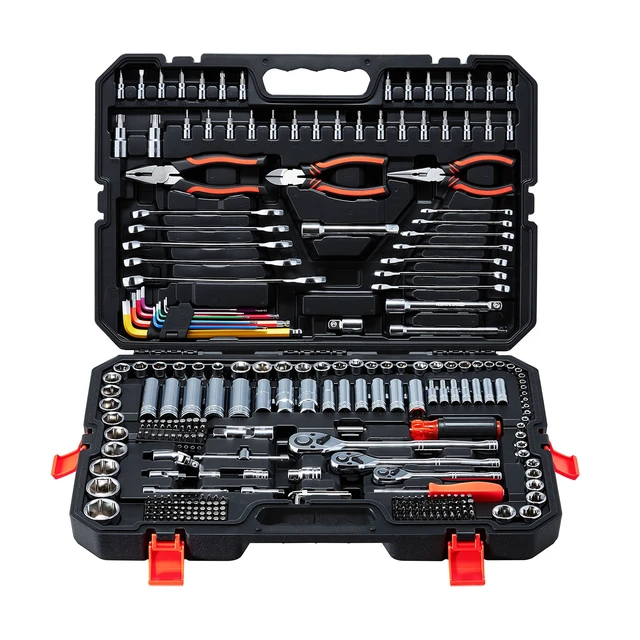 Alt view image 8 of 8 - VEVOR Mechanics Tool Set, 314-Piece Mechanic Tool Kit, 1/4 in, 3/8 in, and 1/2 in Drive, Metric Socket Set, Wrenches, Screwdriver Bits, Accessories, and Storage Case, for Automotive and Home Repair