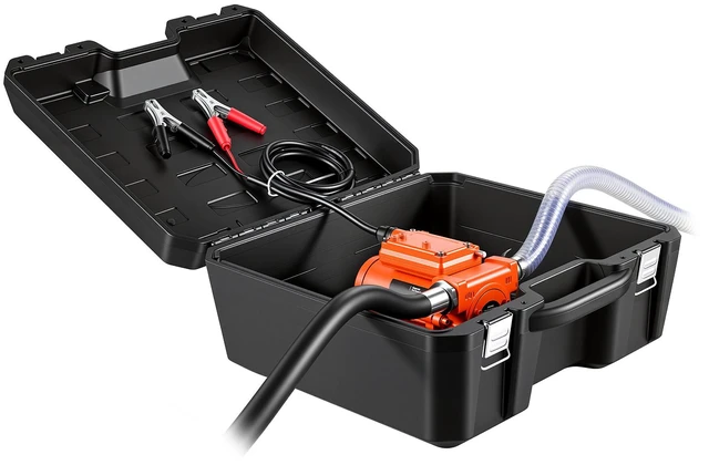 Main image of VEVOR Fuel Transfer Pump 12V DC 12 GPM Portable Electric Diesel Pump Kit, for Gasoline Diesel and Kerosene, 1/4 HP Motor, Cast Iron Housing, with Manual Fuel Nozzle, Discharge Hose, Filter Screen