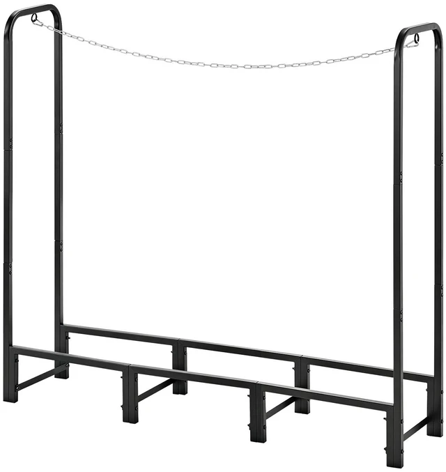 Main image of VEVOR Firewood Rack 4ft 1/4 Cord Heavy Duty Outdoor Wood Storage Holder, for Fireplace Patio Deck, 550 lbs Load Capacity, Carbon Steel Frame Fire Log Stacker Stand, Metal Wood Pile Organizer, Black