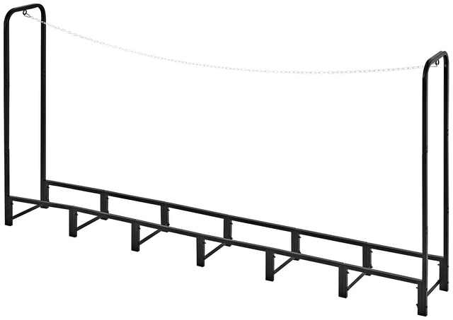 Main image of VEVOR Firewood Rack 8ft 1/2 Cord Heavy Duty Outdoor Wood Storage Holder, for Fireplace Patio Deck, 1100 lbs Load Capacity, Carbon Steel Frame Fire Log Stacker Stand, Metal Wood Pile Organizer, Black