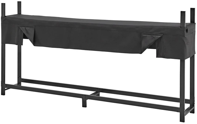 Main image of VEVOR Firewood Rack with Waterproof Cover 8ft 1/2 Cord Outdoor Wood Storage, for Fireplace Patio Deck, 2400 lbs Load Capacity Heavy Duty Fire Log Holder Stacker Stand, Metal Wood Pile Organizer, Black