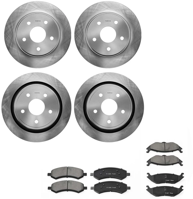 Main image of VEVOR Front & Rear Brake Kit Ceramic Brake Pads & Hollow Brake Rotors Kit, Compatible with 2007-2009 Dodge Durango & Chrysler Aspen, 2011-2018 Ram 1500 (5-Lug), 2019-2023 Ram 1500 Classic