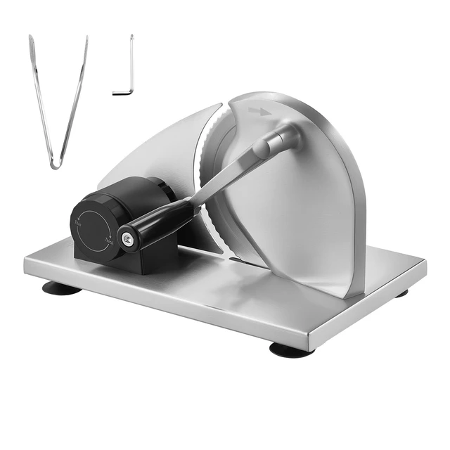 Alt view image 8 of 8 - VEVOR Manual Bread Slicer, 0-0.6" Adjustable Thickness Cheese Cutter, Hand Cranked Slicer for Homemade Bread - with Serrated Stainless Steel Blade for Kitchen, Restaurant, Bakery, Party
