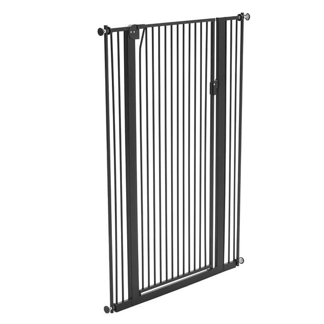 Alt view image 8 of 8 - VEVOR Extra Tall Pet Gate for Cats, 29-41 in Adjustable Width, 56 in High Dog Gate, with Pressure Mount Kit and Wall Mount Kit, 1.3 in Narrow Bar Spacing, for Stairs, Doorways, and House, Black