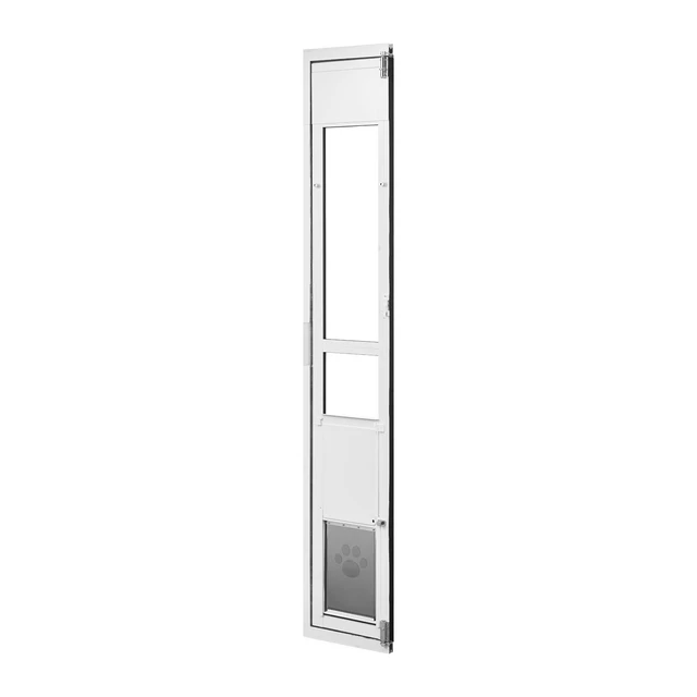 Alt view image 8 of 8 - VEVOR Dog Door for Sliding Glass Door, 75 7/8" to 80 11/16" Adjustable Height, Aluminum Alloy Frame with Flap, Lock Design, for Medium-Sized Dogs, 180° Swing-Open Sliding Glass Pet Doors for Renters