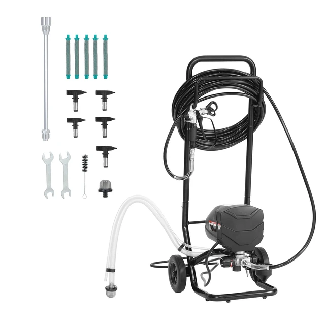 Alt view image 9 of 9 - Stand Airless Paint Sprayer, 650W, 3000PSI High Pressure Airless Sprayer with Cart, Cleaning Brush, Hose, Extension Rod, Nozzles, Electric Spray Paint Machine for House Exterior and Interior