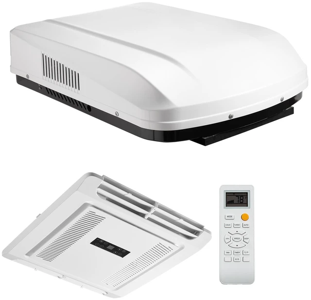 Main image of VEVOR RV Air Conditioner, 15000 BTU RV AC Unit, 120V Non-Ducted Rooftop Air Conditioner with Heat Pump and Cooling, Variable Speed Easy Install Quiet AC with ADB Button Control & Remote Control, White