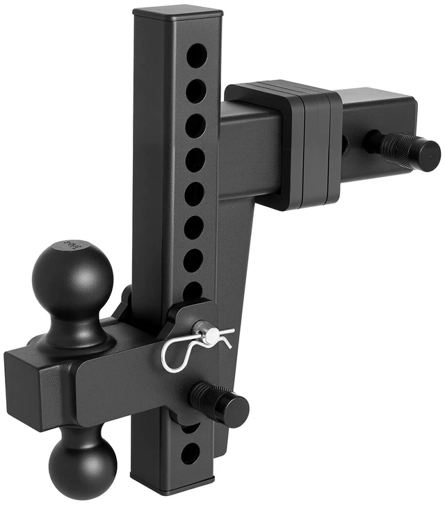 Alt view image 8 of 8 - VEVOR Adjustable Trailer Hitch, Fit 2.5 Inch Receiver, Trailer Hitch Mount with 2 Inch & 2-5/16 Inch Balls, 18500 lbs GTW, 10 Inch Drop, Towing Ball Mounts for RVs, Off-Road Vehicles and Trucks, Black