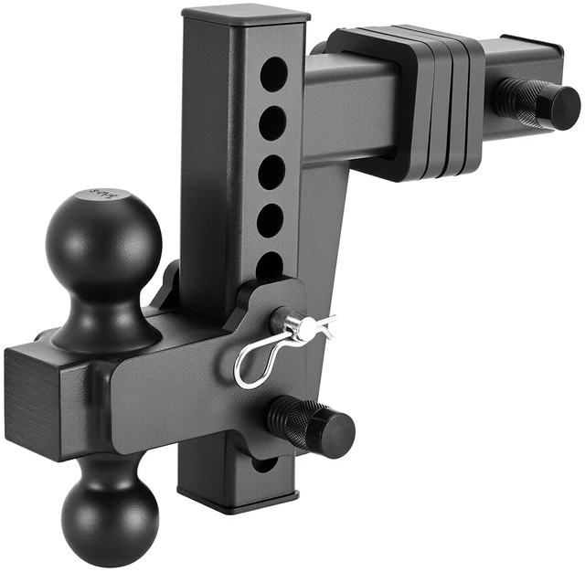 Main image of VEVOR Adjustable Trailer Hitch, Fit 2 Inch Receiver, Trailer Hitch Mount with 2 Inch & 2-5/16 Inch Balls, 15000 lbs GTW, 6 Inch Drop, Towing Ball Mounts for RVs, Off-Road Vehicles and Trucks, Black