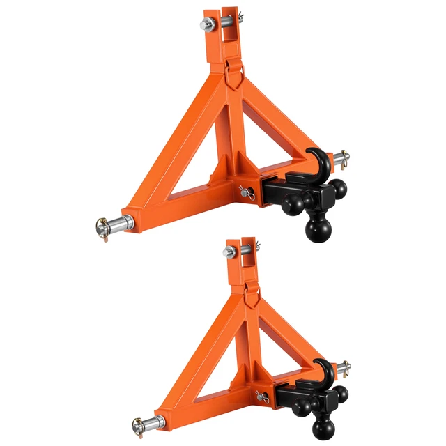 Alt view image 8 of 8 - VEVOR 3 Point Trailer Hitch with 2" Receiver, 3 Pt Quick Hitch Attachment with 3 Trailer Balls, Tractor Tow Drawbar Adapter for Category 1, Kubota, Mahindra, Ford, Yanmar, John Deere, Massey Ferguson