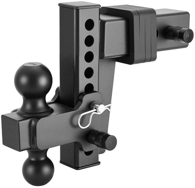 Main image of VEVOR Adjustable Trailer Hitch, Fit 2.5 Inch Receiver, Trailer Hitch Mount with 2 Inch & 2-5/16 Inch Balls, 28000 lbs GTW, 6 Inch Drop, Towing Ball Mounts for RVs, Off-Road Vehicles and Trucks, Black