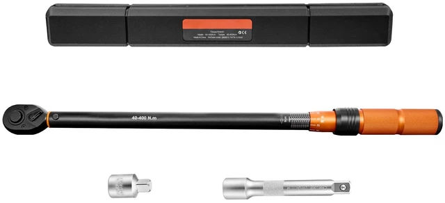 Main image of VEVOR Torque Wrench 1/2-inch Drive Click Torque Wrench ±3% High Precision, 29.4-294.1 lbf-ft / 40-400 N.m, Dual Scale Readings, with Extension Bar, Adapter and Storage Case, for Automotive Repair
