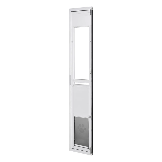 Alt view image 8 of 8 - VEVOR Dog Door for Sliding Glass Door, 75 7/8" to 80 11/16" Adjustable Height, Aluminum Alloy Frame with Flap, Lock Design, for Large-Sized Dogs, 180° Swing-Open Sliding Glass Pet Doors for Renters