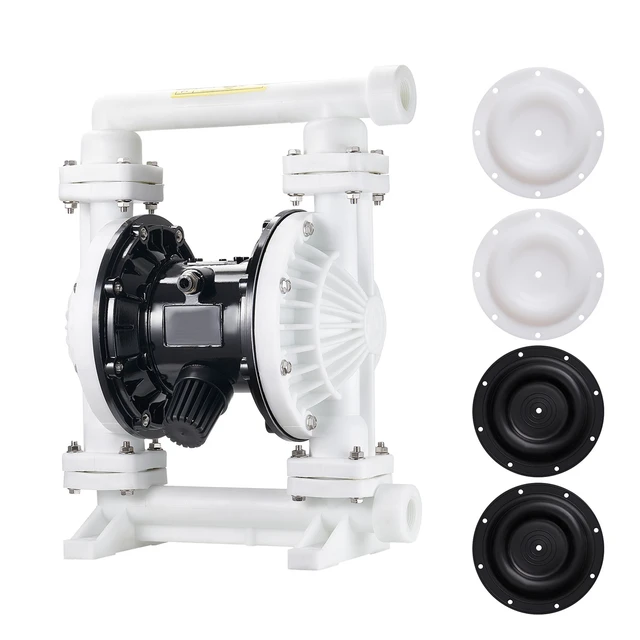 Alt view image 9 of 9 - VEVOR Air Operated Double Diaphragm Pump, 25 GPM, 1 inch Inlet & Outlet Pneumatic Waste Oil Transfer Pump, Max 100 PSI, Polypropylene Body, Air-Operated for Diesel, Grease, Kerosene, Gasoline & Oil