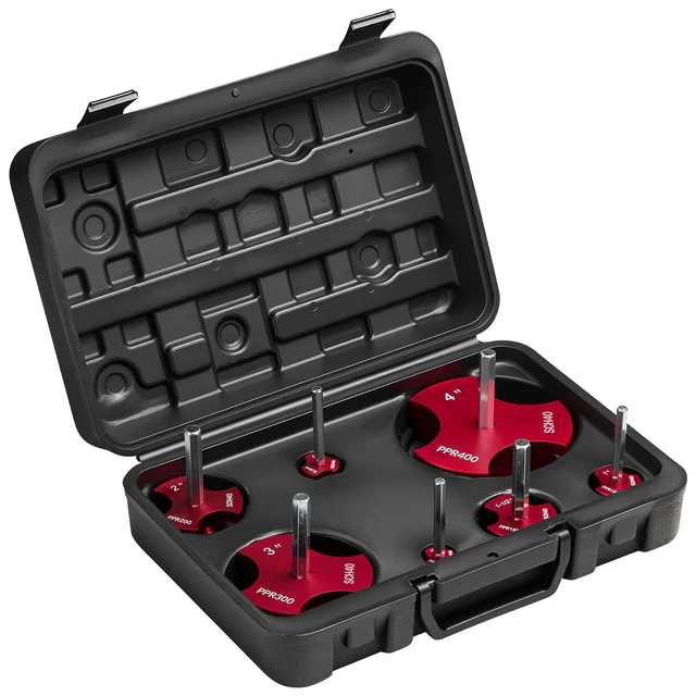 Alt view image 8 of 8 - VEVOR PVC Pipe Reamer Kit, 7-Piece, 3 Blades PVC Fitting Socket Saver, Includes 1/2", 3/4", 1", 1-1/2", 2", 3", 4", Fits Standard 1/2" Drills, Plumbing Tool Kit for SCH40 ABS CPVC Vent Drain Pipes