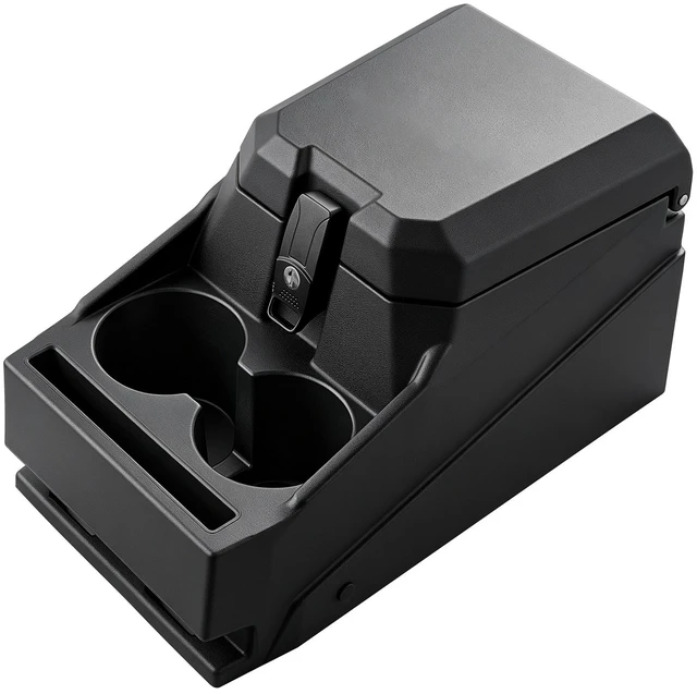 Main image of VEVOR UTV Center Console Bench Seat Box Lockable Armrest Storage Box, HDPE Central Console Tools Organizer with Cups and Phone Holder - Compatible with Polaris Ranger & 2017-2026 Can-Am Defender