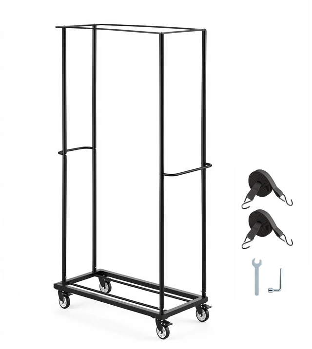 Main image of VEVOR Folding Chair Cart 500 lbs Capacity for 60 Chair Horizontal Placement, for Party Event Hotel, Heavy-Duty Carbon Steel, Easy to Move, Storage Dolly Holder, with Swivel Casters and Locking Wheels