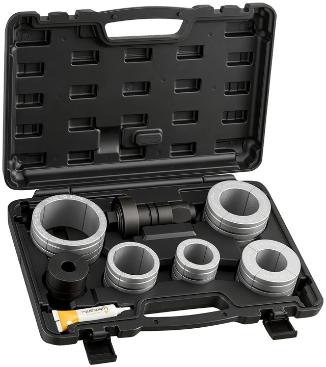 Main image of VEVOR Exhaust Pipe Expander Tool Kit, 1-5/8" to 4-1/4" Exhaust Pipe Stretcher, Muffler Pipes Spreader with 7 Heavy-Duty Collects & Storage Case, Automotive Car Tool Kit for Tailpipes Tubes