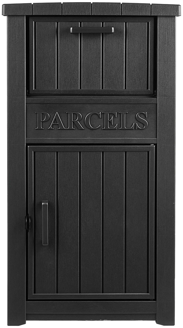 Main image of VEVOR Package Delivery Box for Outside 44.13 in Large Parcel Drop Box Black, for Porch, Curbside & House Storage, Lockable Anti-Theft Waterproof Weatherproof, Thick PP Secure Mailbox for Outdoor Use
