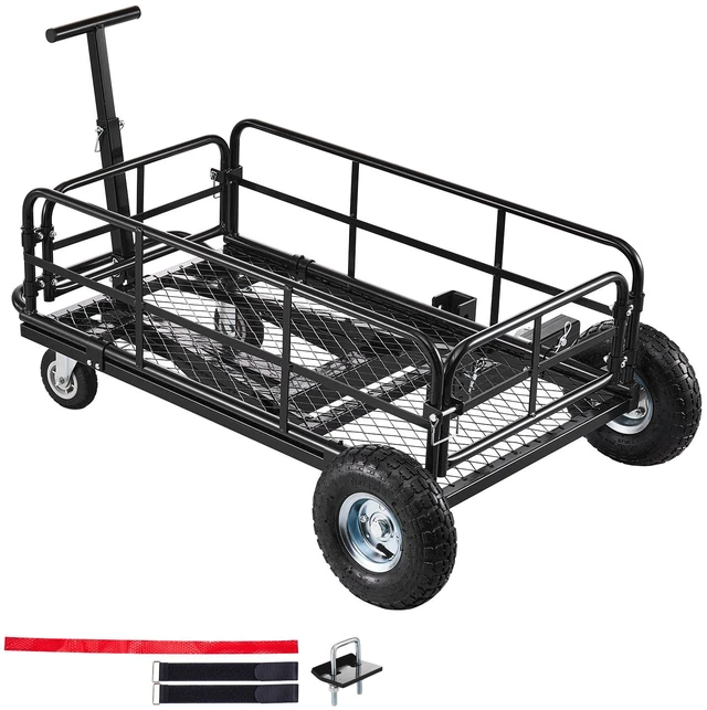 Main image of VEVOR Hitch Mount Cargo Carrier on Wheels, 36.2" x 21.3" x 11.8", 2-in-1 Folding Rear Luggage Rack Basket & Cargo Cart with Hitch Stabilizer, Fits 2" Receiver for SUV Pickups, 400LBS Load Capacity